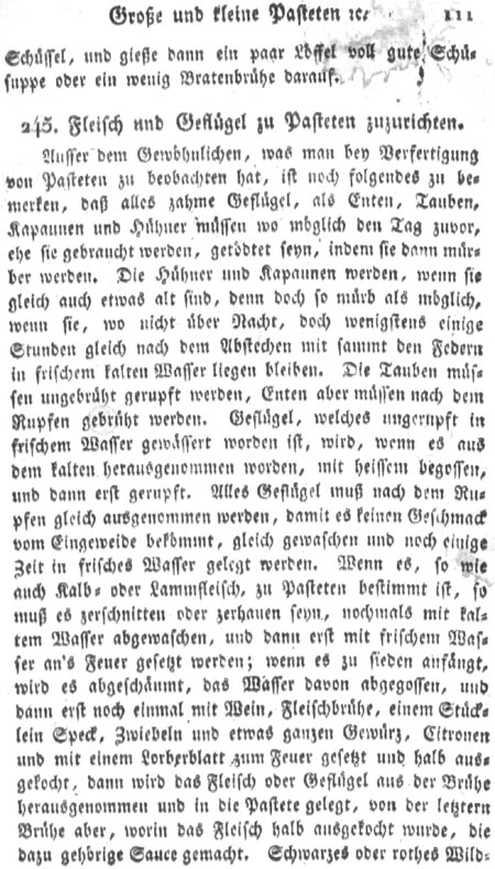 Fleisch und Gefl&uuml;gel zu Pasteten