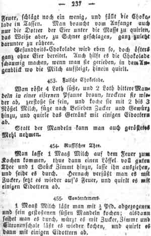 falsche Schokolade, Getr&auml;nke