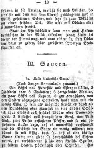 italienische Sauce, Saucen