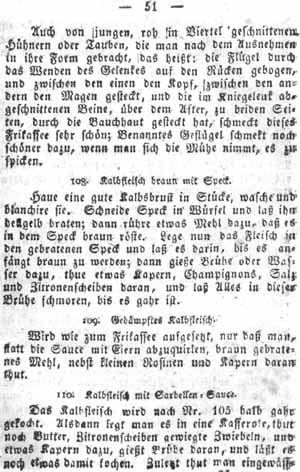 Kalbfleisch mit Speck, Kalbfleisch