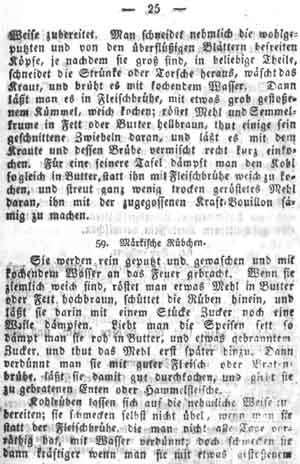 M&auml;rkische R&uuml;bchen, Gem&uuml;se