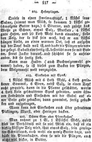 Pfannkuchen, Kl&ouml;&szlig;e, Puddings und Mehlspeisen