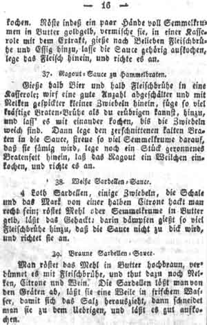 Sardellen-Sauce, Saucen
