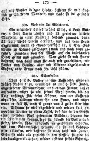 Schneeballen, Kleines Backwerk und Konfekt