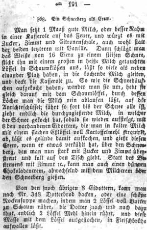 Schneeberg, Cremes und Flammeris