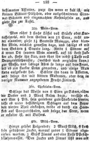 Schokolade-Creme, Cremes und Flammeris