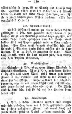 Spanischer Wind, Kleines Backwerk und Konfekt