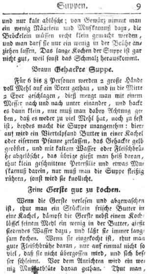 braun gehackte Suppe, Suppen