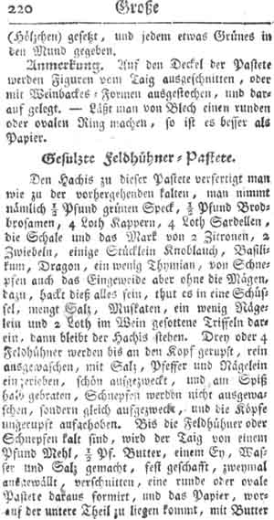 Feldh&uuml;hner-Pastete, gro&szlig;e Pasteten
