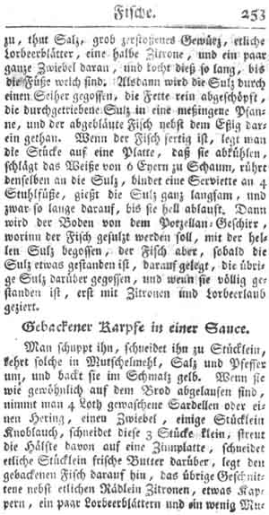gebackener Karpfen, Fische