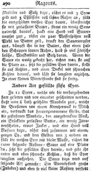gef&uuml;llte Eier, Ragouts