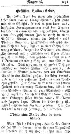 gef&uuml;llte Kalbsleber, Ragouts