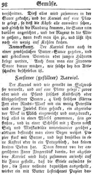 gef&uuml;llter Karviol, Gem&uuml;se