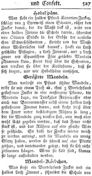 ger&ouml;stete Mandeln, Zuckerbackwerk und Konfekt