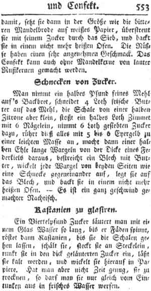 Kastanien glasieren, Zuckerbackwerk und Konfekt