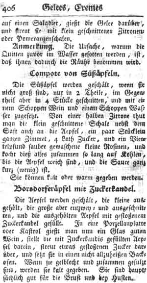Kompott von S&uuml;&szlig;&auml;pfeln, Gelee, Creme und Kompott