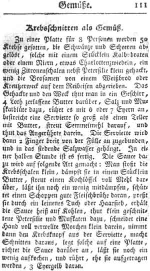 Krebsschnitten, Gem&uuml;se