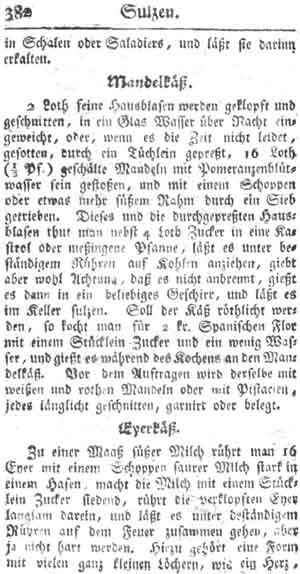 Mandelk&auml;se, Sulzen