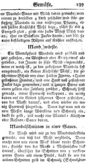 Mandelw&uuml;rste, Gem&uuml;se