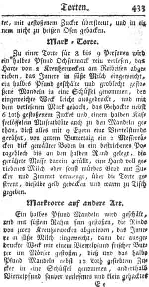 Mark-Torte, Torten