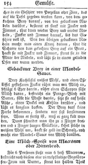 Milchspeise von Makronen, Gem&uuml;se