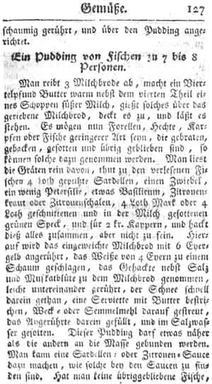Pudding von Fischen, Gem&uuml;se