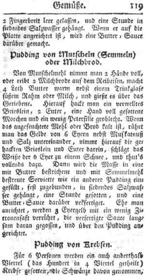 Pudding von Semmeln, Gem&uuml;se