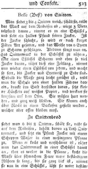 Quittenbrot, Zuckerbackwerk und Konfekt