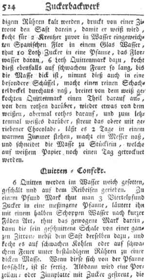 Quittenkonfekt, Zuckerbackwerk und Konfekt