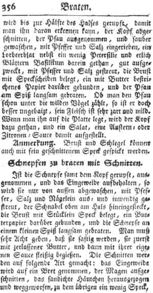 Schnepfen, Braten