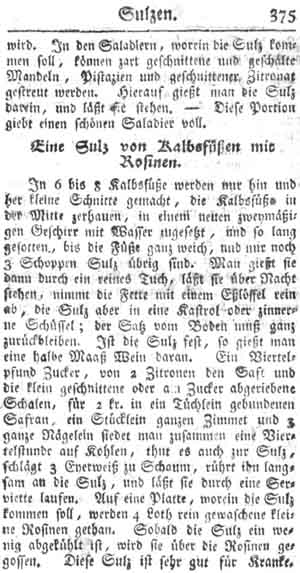 Sulz von Kalbsf&uuml;&szlig;en, Sulzen