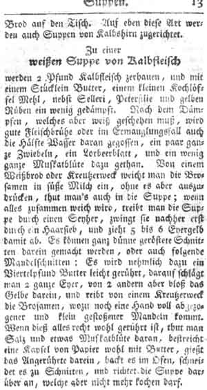 wei&szlig;e Suppe von Kalbfleisch, Suppen