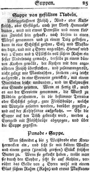 Suppe von gef&uuml;llten Nudeln, Suppen