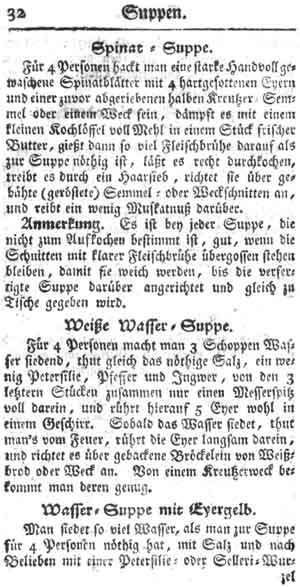 Wasser-Suppe, Suppen