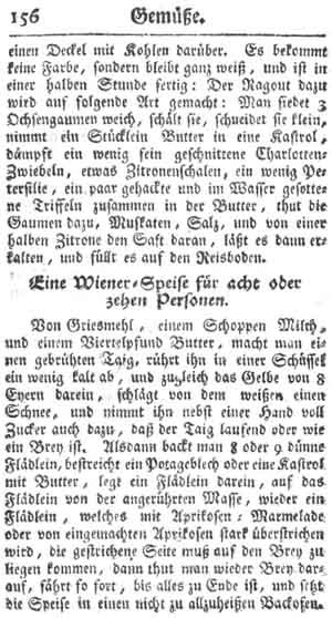 Wiener-Speise, Gem&uuml;se