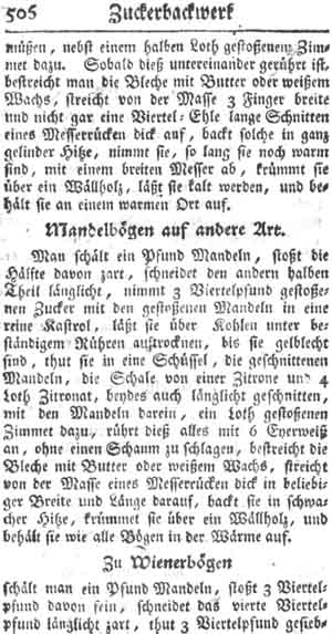 Wienerb&ouml;gen, Zuckerbackwerk und Konfekt