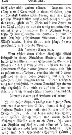 Zitronensauce zum Pudding, Gem&uuml;se