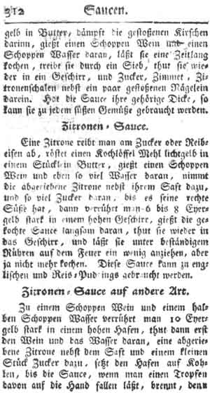 Zitronensauce, Saucen