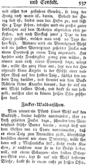 Zucker-Waldatschen, Zuckerbackwerk und Konfekt